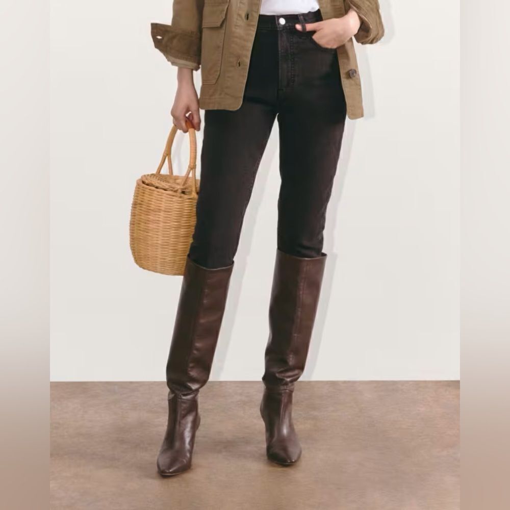 NEW Everlane The Original Cheeky Jean Organic Cotton In Coal Size 26‎ Crop